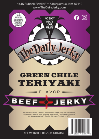 Green Chile Teriyaki Beef Jerky