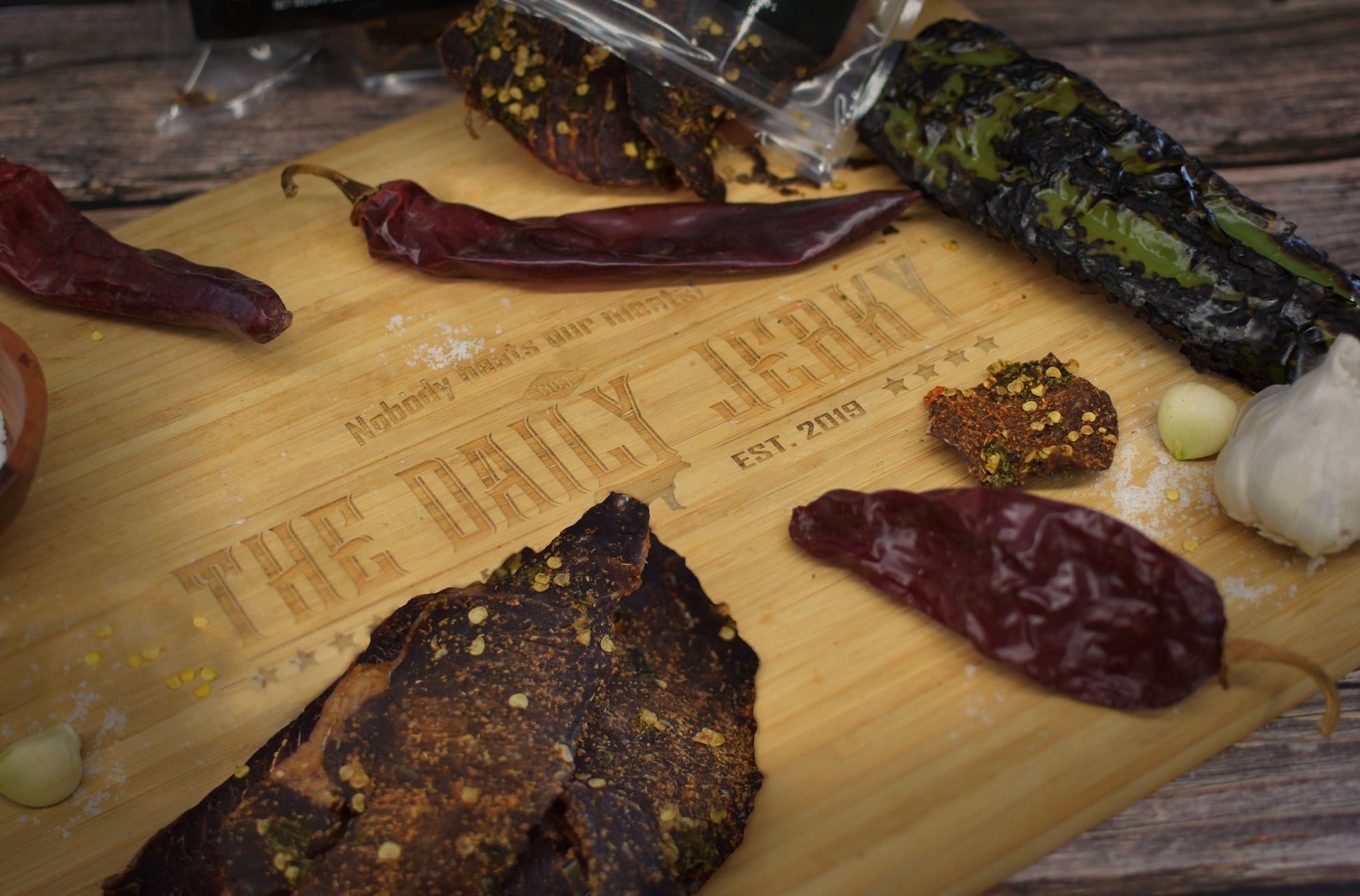 Christmas beef jerky from The Daily Jerky with Red and Green Chile