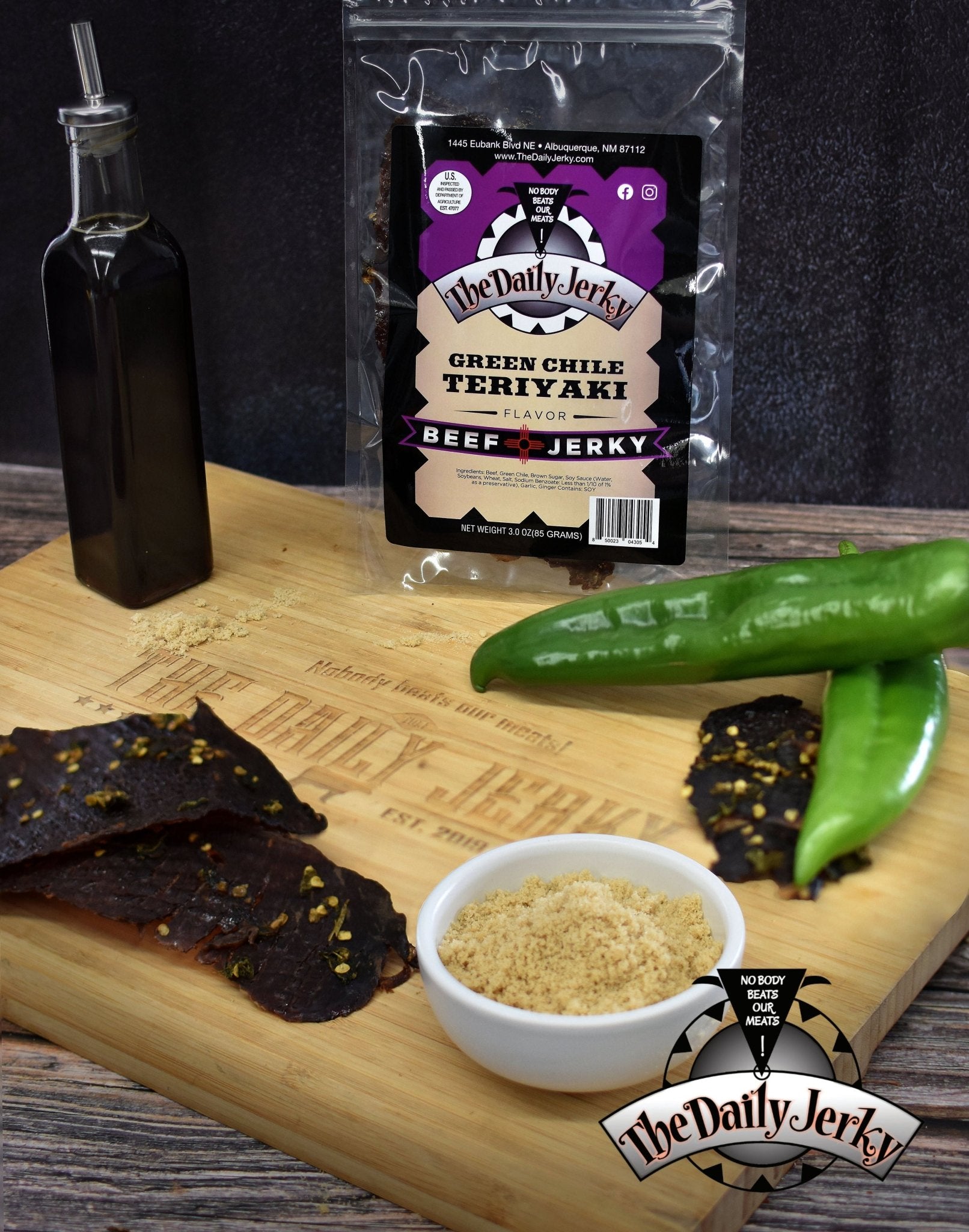 Green Chile Teriyaki Beef Jerky - The Daily JerkyBeef Jerky