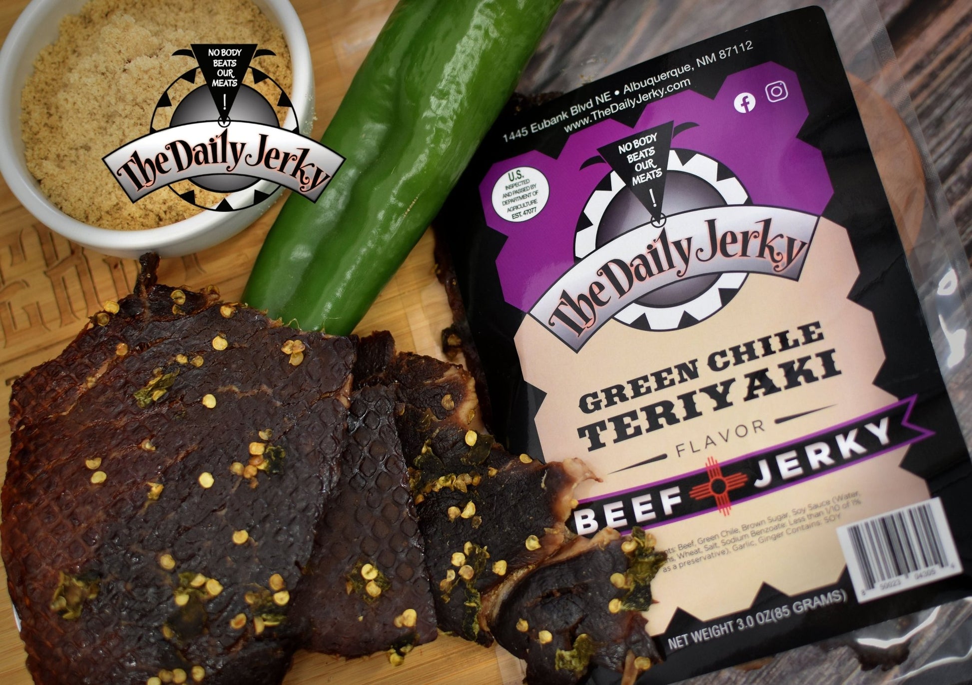 Green Chile Teriyaki Beef Jerky - The Daily JerkyBeef Jerky
