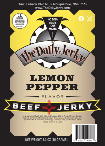 Lemon Pepper Beef Jerky - The Daily JerkyBeef Jerky